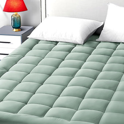 EASELAND King Size Mattress Pad Pillow Top Mattress Cover Quilted Fitted by EASELAND