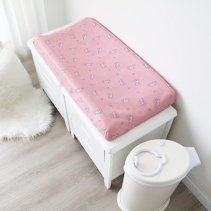 Changing Pad Cover for Girls 2 Pack, Comfy & Breathable Changing Table Cover - Image 7