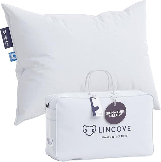 Lincove Signature 100% Natural Canadian White Down Luxury Sleeping Pillow by Lincove