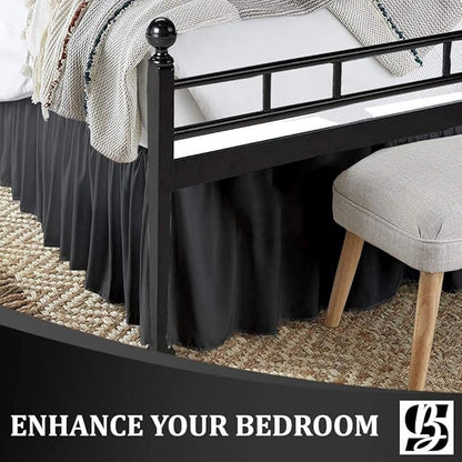 SKY BEDDINGS - Full Size Ruffled Bed Skirt - 18 Inch Drop Dust Ruffle Bed Skirt - Image 2