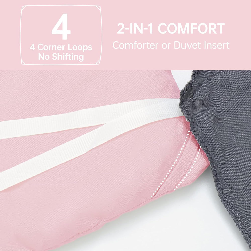 MUXHOMO Queen Comforter Set, 3-Piece All-Season Bedding, Pink