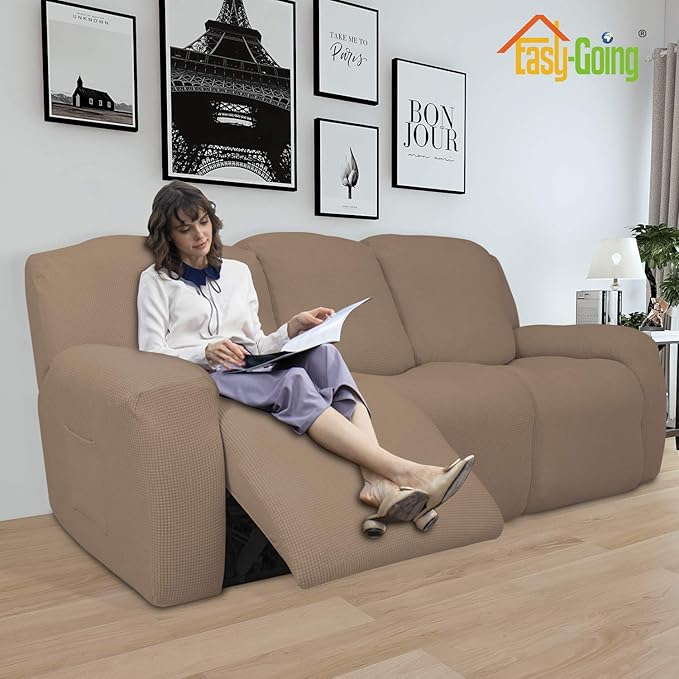 Easy-Going 8 Pieces Recliner Sofa Stretch Sofa Slipcover Sofa Cover Furniture - Image 2