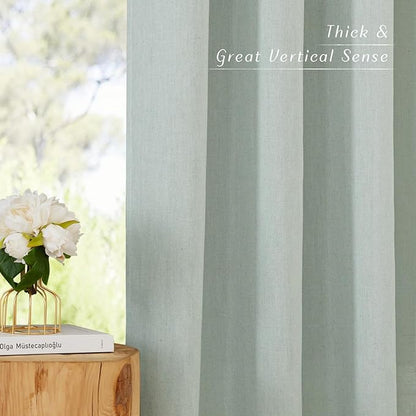 NICETOWN Linen Blend Kitchen Curtains 54 inches Long, Grommet Cafe Curtains & - Image 5