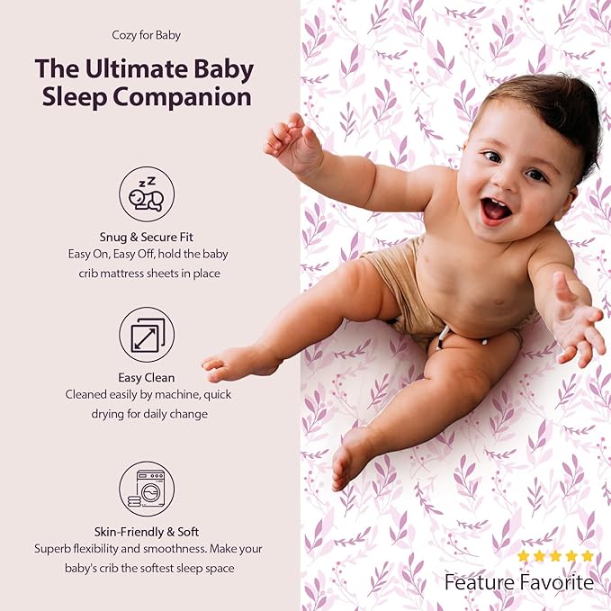 Baby Bassinet Sheets Girl Boy, Fitted Bassinet Sheet Set 3 Pack Bassinet - Image 5