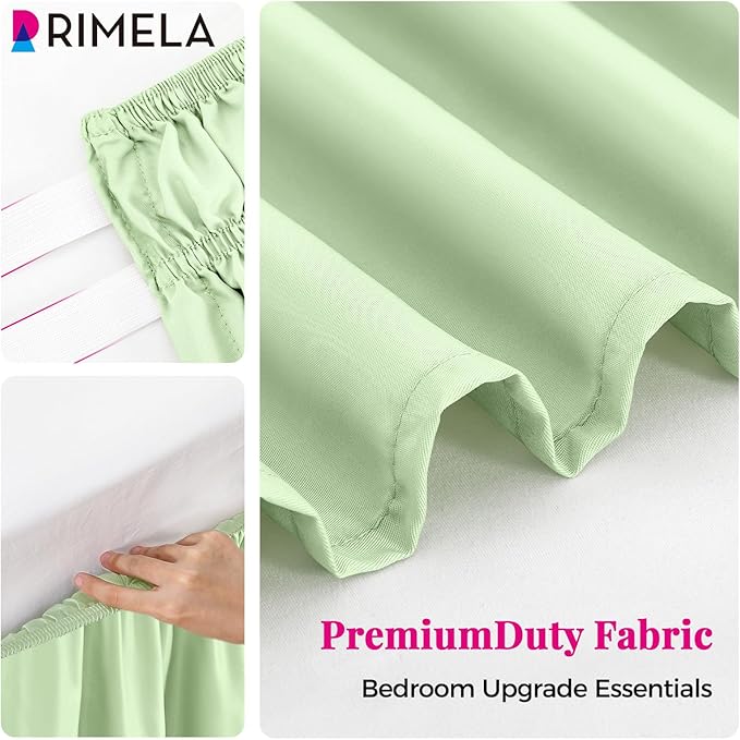 RIMELA Bed Skirt Queen Size Baby Green 15 Inch Drop, Wrap Around Elastic - Image 8