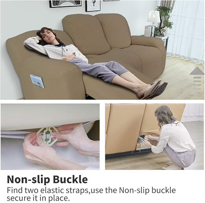Easy-Going 6 Pieces Recliner Loveseat Stretch Sofa Slipcover Sofa Cover - Image 3