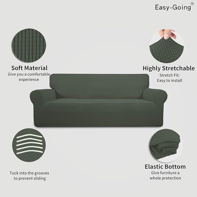 Easy-Going Stretch Sofa Slipcover 1-Piece Sofa Cover Furniture Protector Couch - Image 3