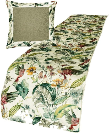 The HomeCentric King Queen Twin Ivory & Multi Designer Twin 53"x18" Bed Runner by TheHomeCentric