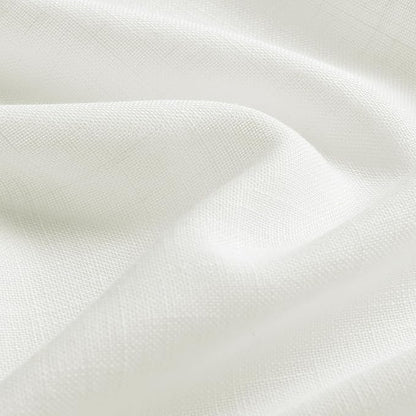 Ivory White Pinch Pleat Linen Curtains 120 Inch Length 2 Panels Set - Image 3