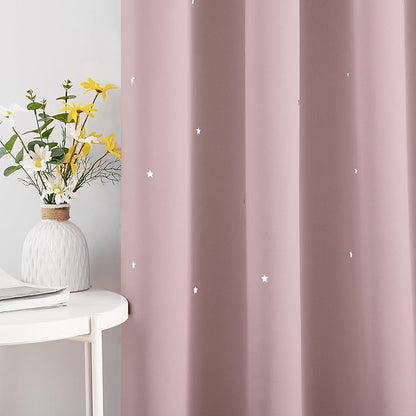 NICETOWN Kids Curtains for Bedroom Thermal Insulated Silver Twinkle Star - Image 2
