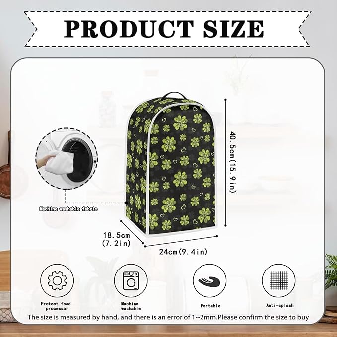 Talayituse Shamrock Heart Print Blender Dust Cover, Fingerprint Protection Cover - Image 6