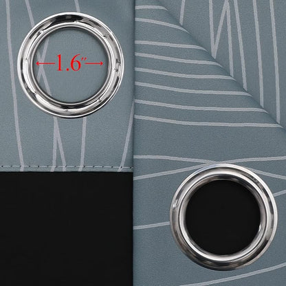 Estelar Textiler Stone Blue and Greyish White Blackout Curtains 63 Inch Length - Image 7