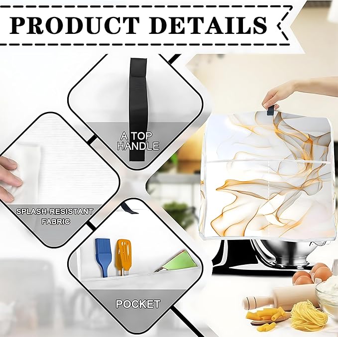 Mixer Dust Cover for 8.5-9.5 Qt Stand Mixer, Cloth Cover - Image 3