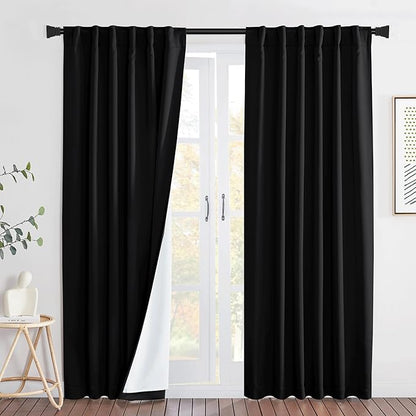 NICETOWN Sound Barrier 100% Blackout Back Tab Curtains 95", Airborne Particles - Image 2