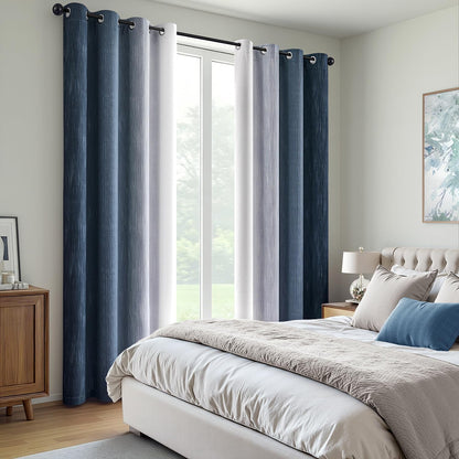 miulee navy blue and greyish white ombre blackout, package contents