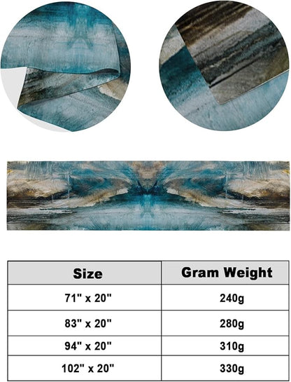 Abstract Mottled Turquoise Green Gray Art Bed Runners - Image 6