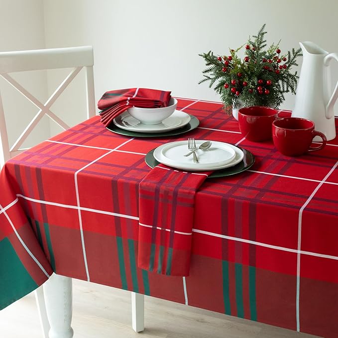 Benson Mills Heavyweight Yarn Dyed Engineered Woven Fabric Plaid Table Cloth - Image 2
