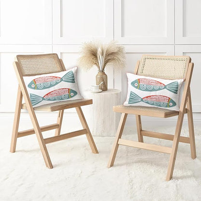 2 PCS Embroidered Throw Pillow Cover Cotton Decorative Rectangle Cushion Cases - Image 2