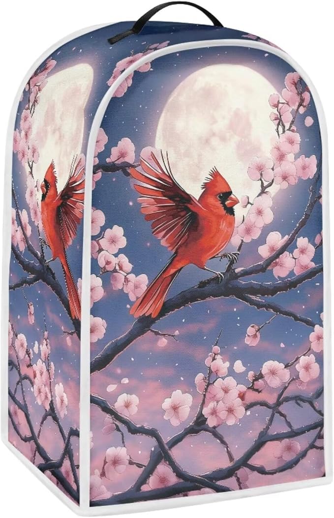 Talayituse Cardinal Cherry Blossom Moon Print Blender Dust Cover, Fingerprint - Image 4