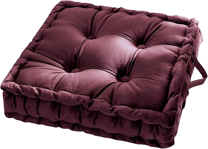 vctops Christmas Square Solid Color Velvet Seat Cushion by vctops