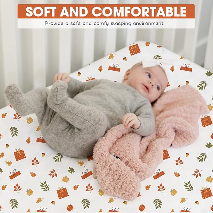 Bimocosy Crib Sheets 4 Pack, Baby Crib Sheets Fitted - Image 3
