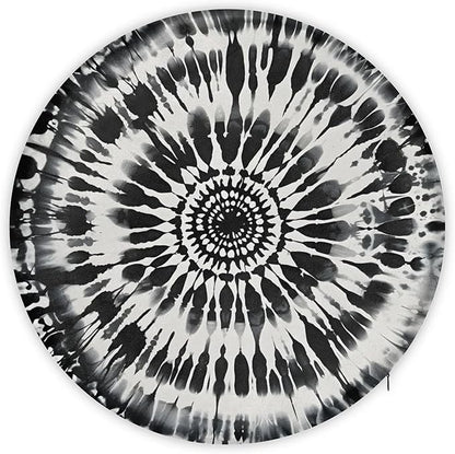 Black White Tie Dye Round Chair Cushions - Image 5