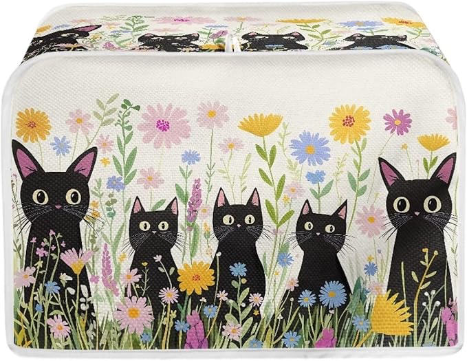 Black Cat Printed Toaster Cover by Baxinh
