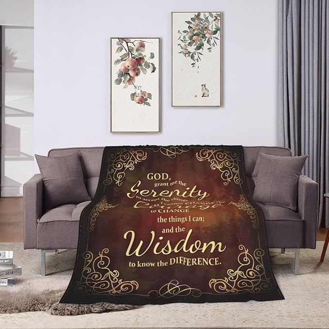 Serenity Prayer Blanket Christian Religious Throw Blanket Bible Verse Flannel - Image 8