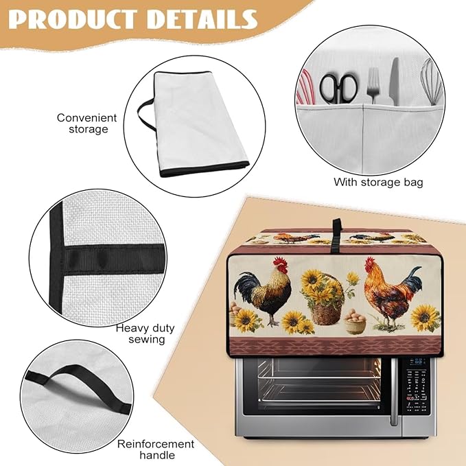 Air Fryer Toaster Oven Dust Cover Washable Convection Oven Cover Farmhouse - Image 5