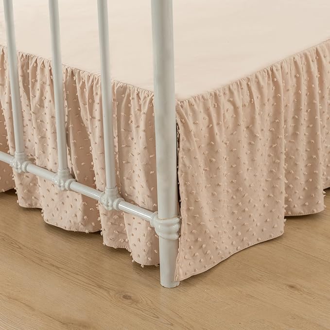 Tufted Dot Bed Skirt Queen Size Ruffled Bed Skirt by TSUTOMI