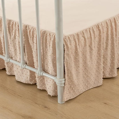 Tufted Dot Bed Skirt Queen Size Ruffled Bed Skirt by TSUTOMI