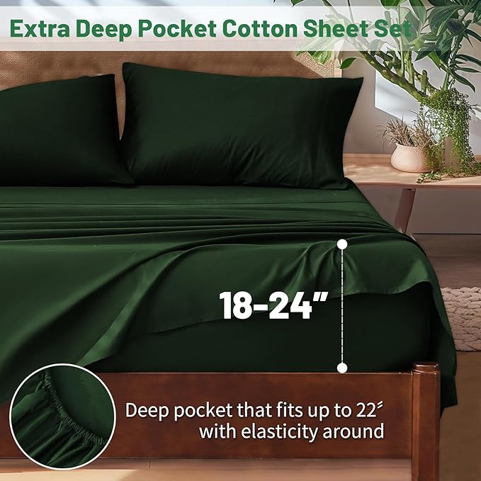 Extra Deep Pocket King Sheets 18-24 Inch 1000 Thread Count 100% Egyptian Cotton - Image 2