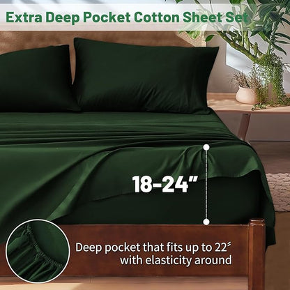 Extra Deep Pocket Queen Sheets 18-24 Inch 100% Egyptian Cotton 1000 Thread - Image 2