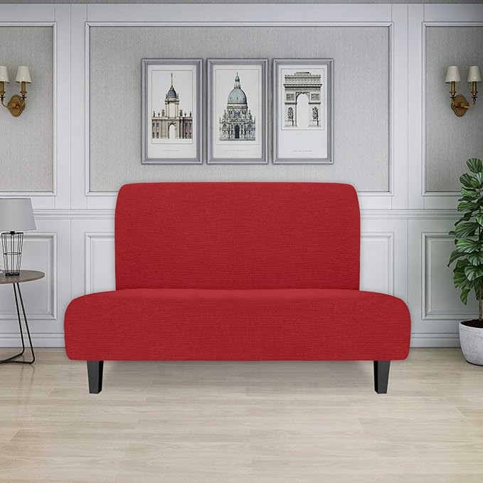 Easy-Going Stretch Futon Slipcover Armless Futon Bed Cover Furniture Protector - Image 2