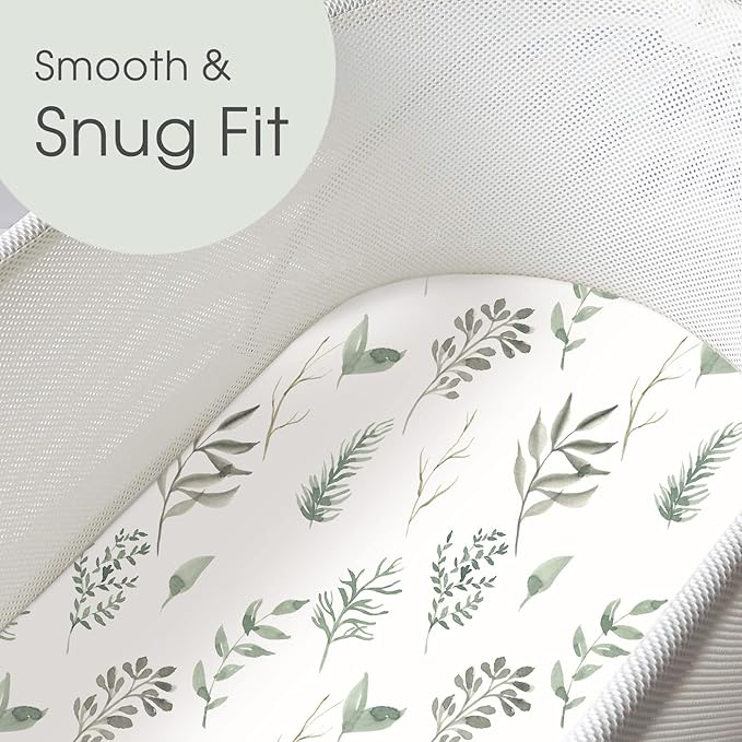 GRSSDER Stretchy Ultra Soft Fitted Bassinet Sheet Set 2 Pack, Universal Fit - Image 3