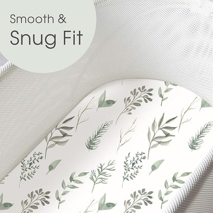 GRSSDER Stretchy Ultra Soft Fitted Bassinet Sheet Set 2 Pack, Universal Fit - Image 3