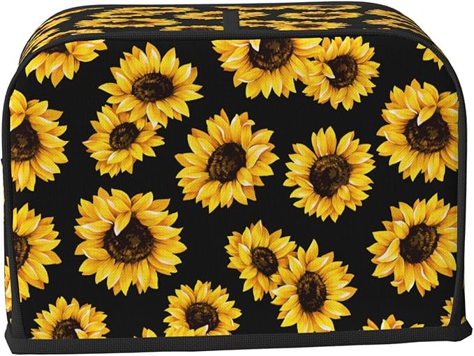 Sunflower Stylish Black 2 Slice Toaster Cover, Waterproof Toaster Dust Cover - Image 3