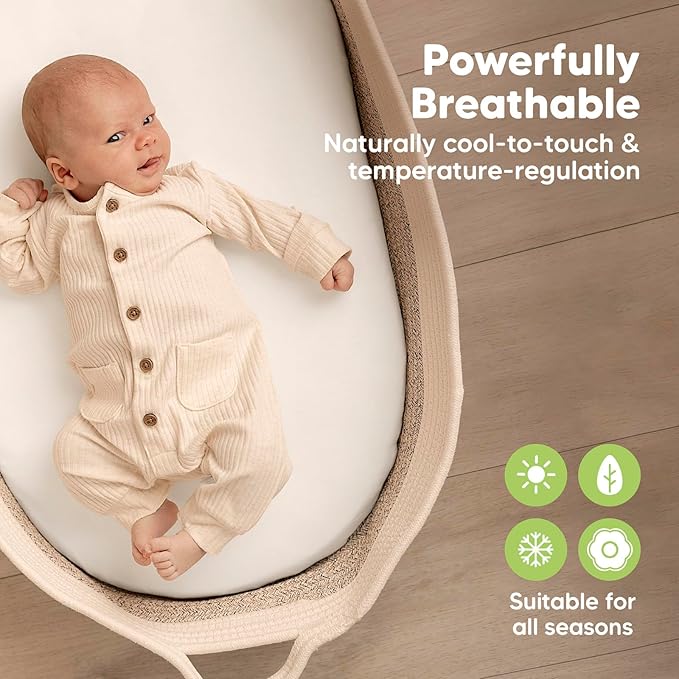 2-Pack Baby Bassinet Sheets Girl, Boy - Image 4