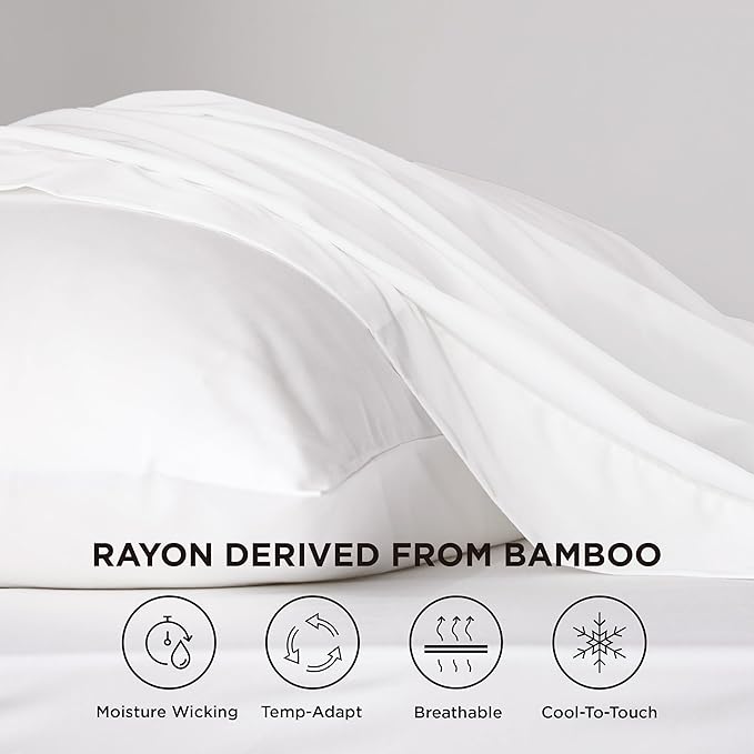 Bedsure Cooling Sheets Twin XL, Rayon Derived from Bamboo, Breathable & Soft - Image 2