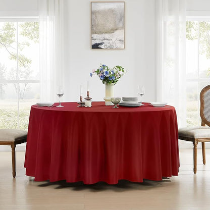 Round Tablecloth 120 Inch Tablecloth 6 Pack Red Table Cloths Washable - Image 6
