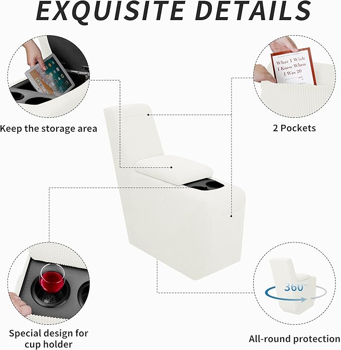 Easy-Going 2-Piece Recliner Console Cover - Image 3