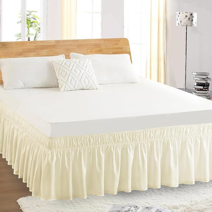 Queen Bed Skirt, Elastic Wrap Around Bed Skirt Queen Size, Bed Skirts - Image 5