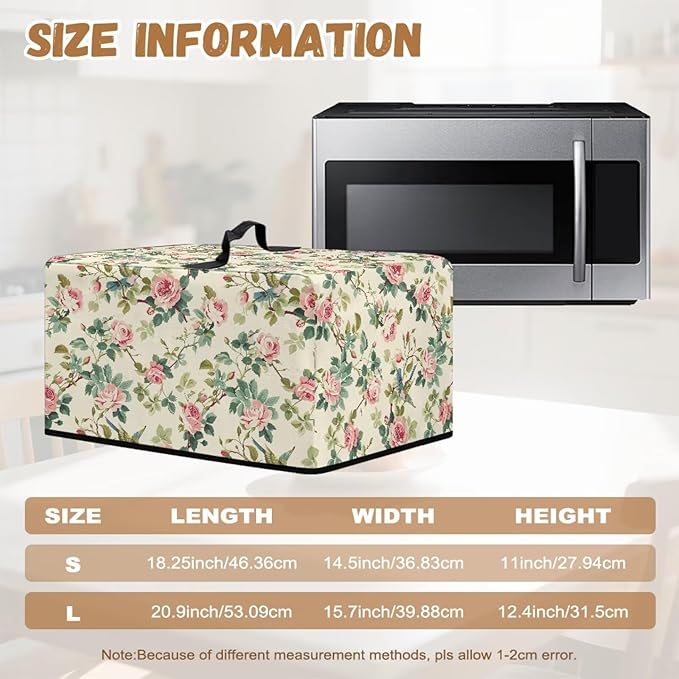 Microwave Cover, Rose Microwave Dust Cover Waterproof Microwaves Oven Covers - Image 6