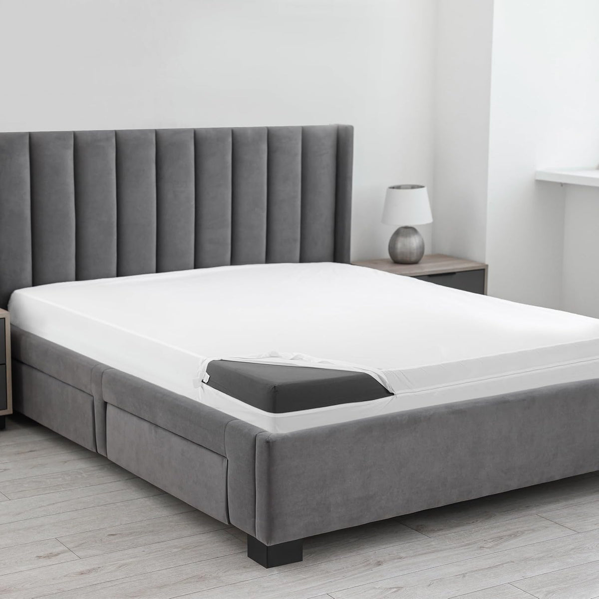 waterproof zippered mattress protector queen size, 12" deep, view 9
