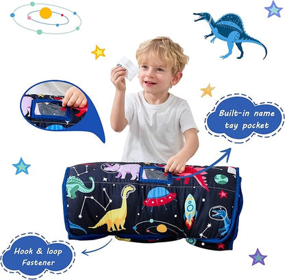 Toddler Nap Mat with Pillow and Blanket, Extra Large Rolled Napping Mats - Image 3