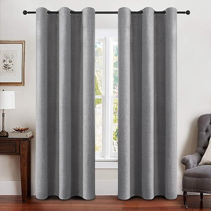 MIULEE Linen Blackout Curtains and Drapes 100% Room Darken Thermal Insulated by MIULEE