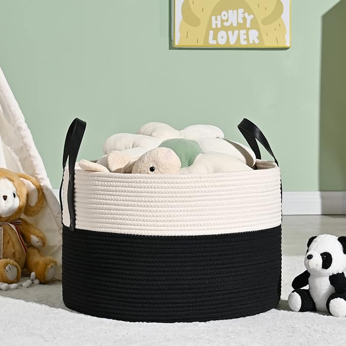 KAKAMAY Large Blanket Basket, Woven Baskets - Image 7