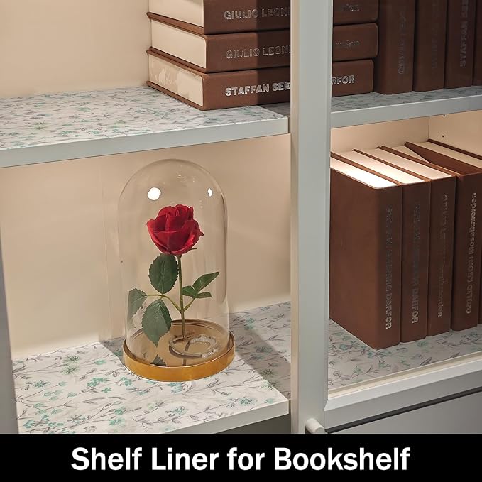 Blue and Green Floral Shelf Liners Non Adhesive and 12IN x 20FT Strong Non-Slip - Image 8
