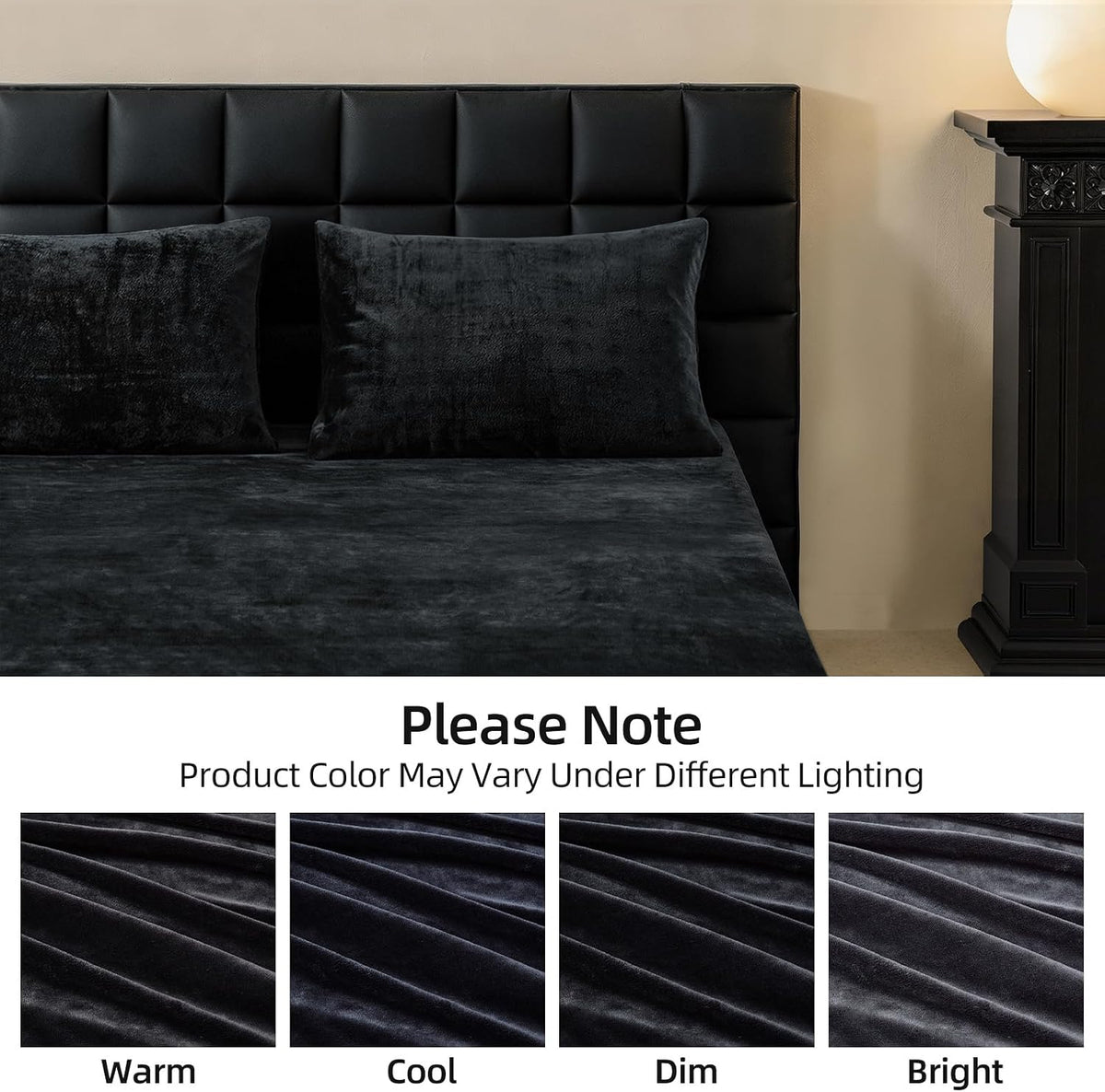 warmdern velvet fitted sheet and pillowcase set 3 on a desk or shelf
