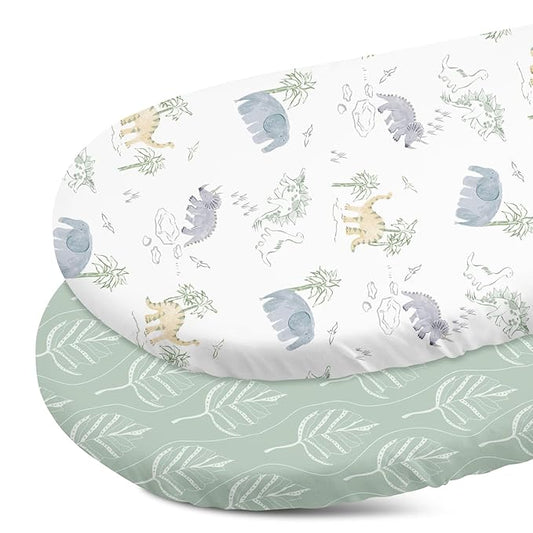 Gllquen Baby Bassinet Sheets Set 2-Pack, Breathable Cozy Bassinet Fitted Sheet by GLLQUENBABY
